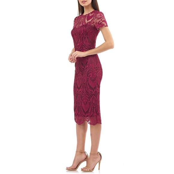 JS Collections Embroidered Lace Midi Dress - Picture 2 of 13